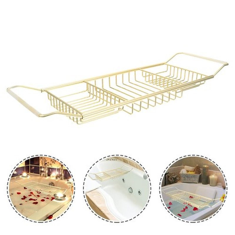 Stainless Steel Shower Tray: European Style Extendable Bathtub Tray for Luxury Bath Stainless Steel Over The Tub Bath Tray for Bathroom Accessories