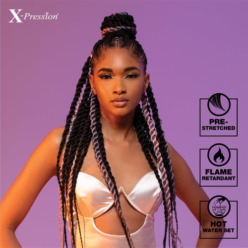 Sensationnel Xpression prestretched braiding hair - 3x xpression 58inch kanekalon fiber flame retardant smooth yaki braid - 3x x-pression 58 inch (1 pack, M27/30)