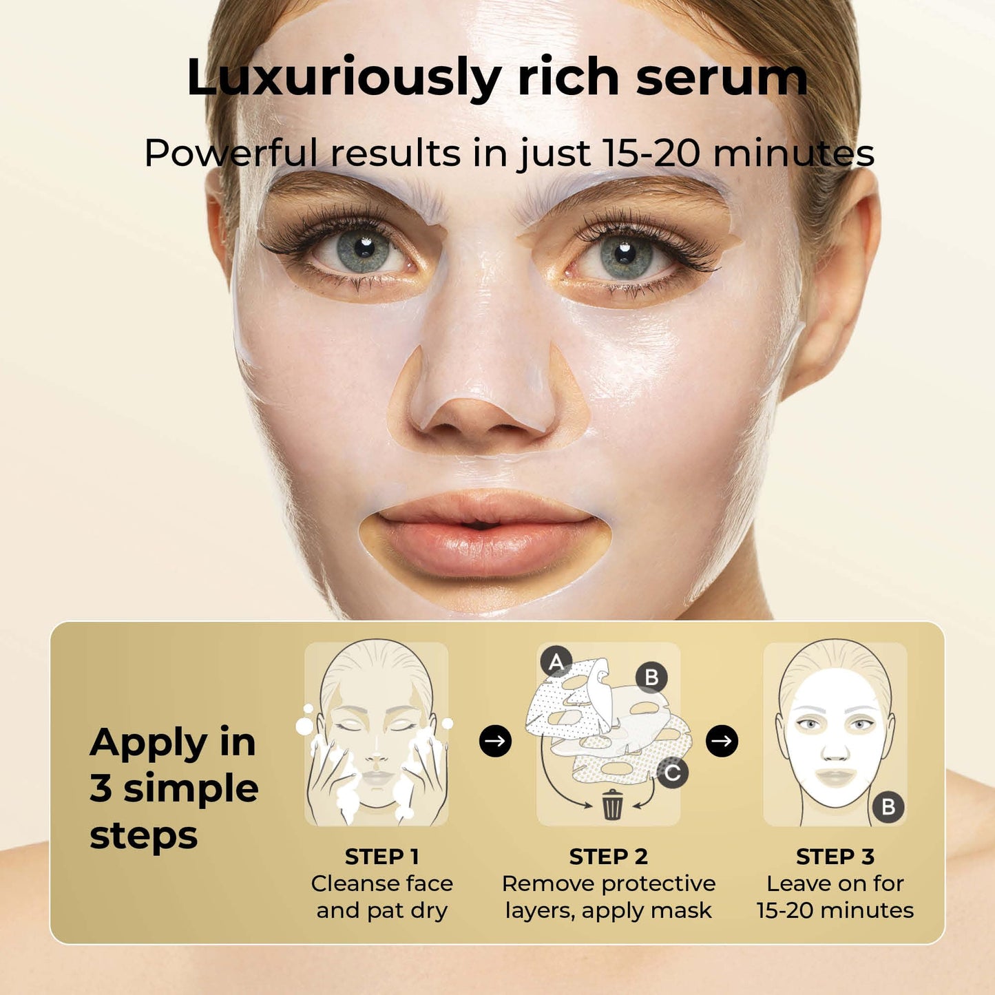 STARSKIN VIP Gold Mask Face, Coconut Bio-Cellulose Revitalizing Face Mask for all Skin Types, Korean Skin Care, Instant Hydration and Plump, Moisturizing and Nourishing, K-Beauty (Pack of 1)