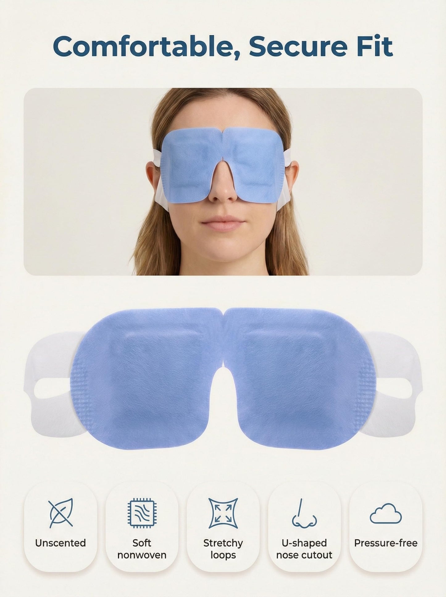 10 Packs Self Heating Steam Eye Mask: Warm Eye Compress for Dry Eyes, Stye Eye Treatment - Disposable Moist Heated Sleep Mask for Tired Eyes & Headache Relief - Ideal for Travel & Spa Gift(Unscented)