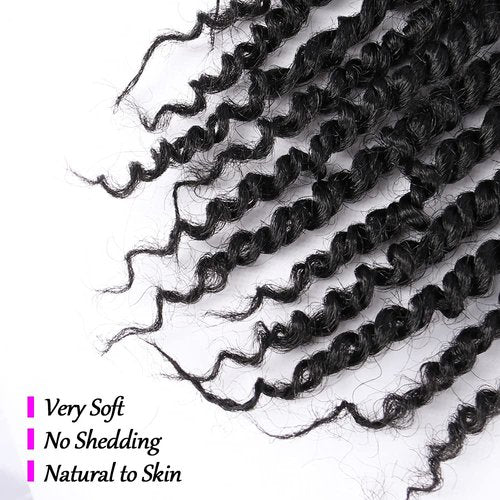 Violet Passion Twist Hair 12 Inch 7 Packs Passion Twist Crochet Hair Pretwisted Bohemian Curl Crochet Braids Synthetic Hair Extensions for Black Women (1B, 12 Inch)