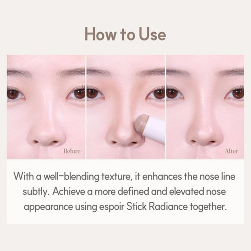 espoir Be Glow Shading Stick Contour #Neutral Gray │Smooth Gliding Face Shaping Makeup │ Subtle Contour Color fo Natural Look on Face │Creamy Solid Texture │Korean Makeup │Daily Makeup