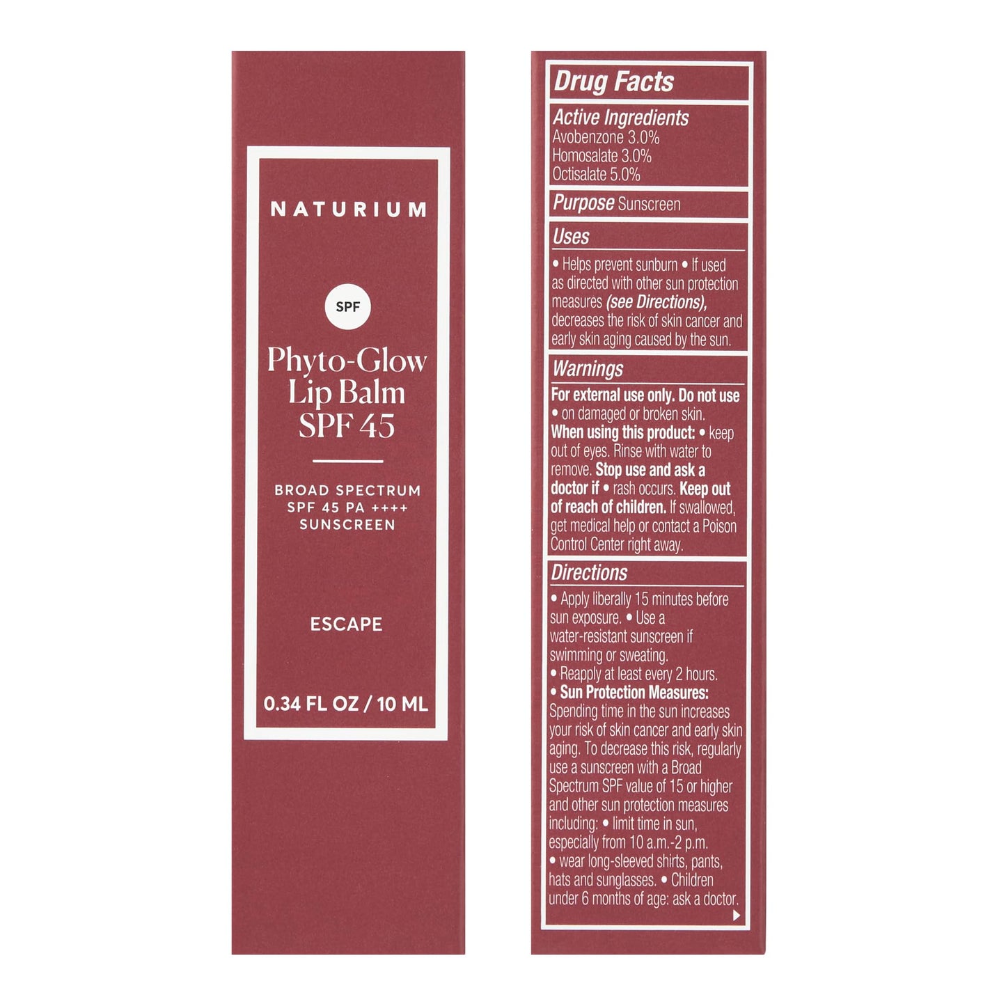 Naturium Phyto-Glow Lip Balm SPF 45 | Tinted Gloss with Broad Spectrum Sunscreen | 0.34 FL OZ / 10 mL, Escape