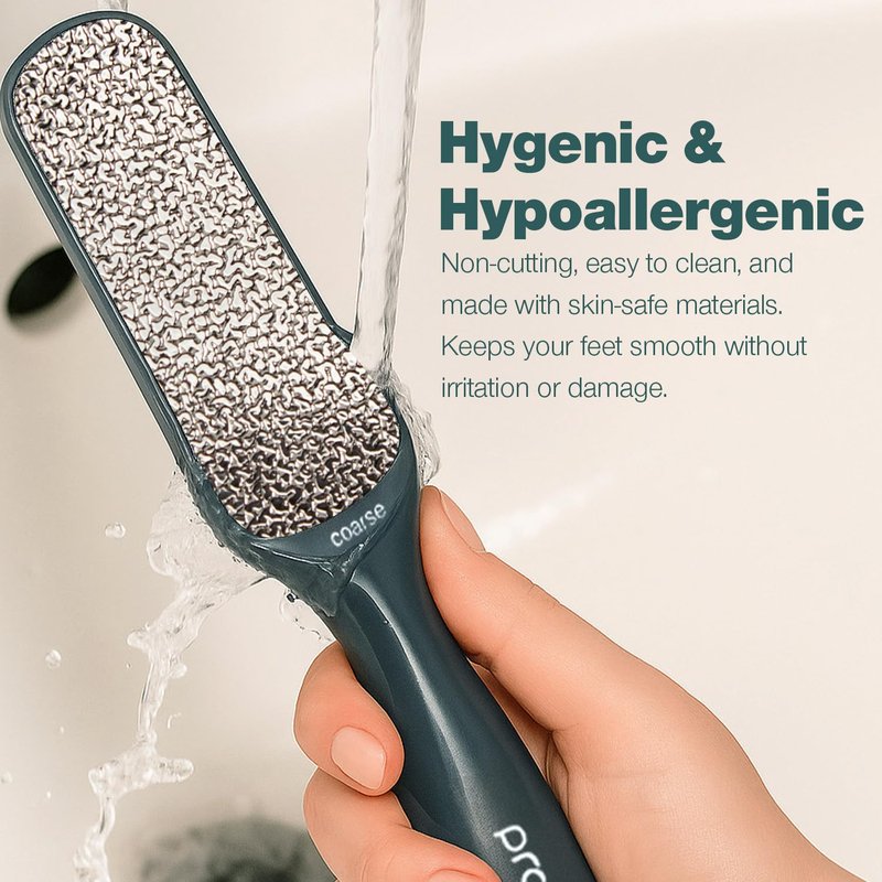 Probelle Double Sided Multidirectional Nickel Foot File Callus Remover - Immediately Reduces calluses and Corns to Powder for Instant Results, Safe Tool (Dark Grey)