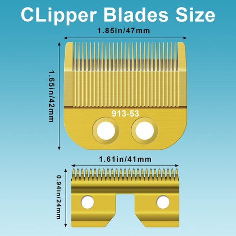913-53 Fine Blade Replacement Trimmer Blade Compatible with Oster Fast Feed 076023 and Salon Pro Clippers 076830 Blades Replacement，Golden