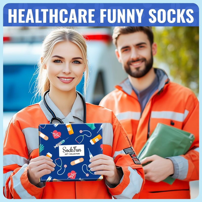 Funny Nurse Socks - Unique Gifts for Doctors, EMTs & Vet Techs | Cancer Awareness Design