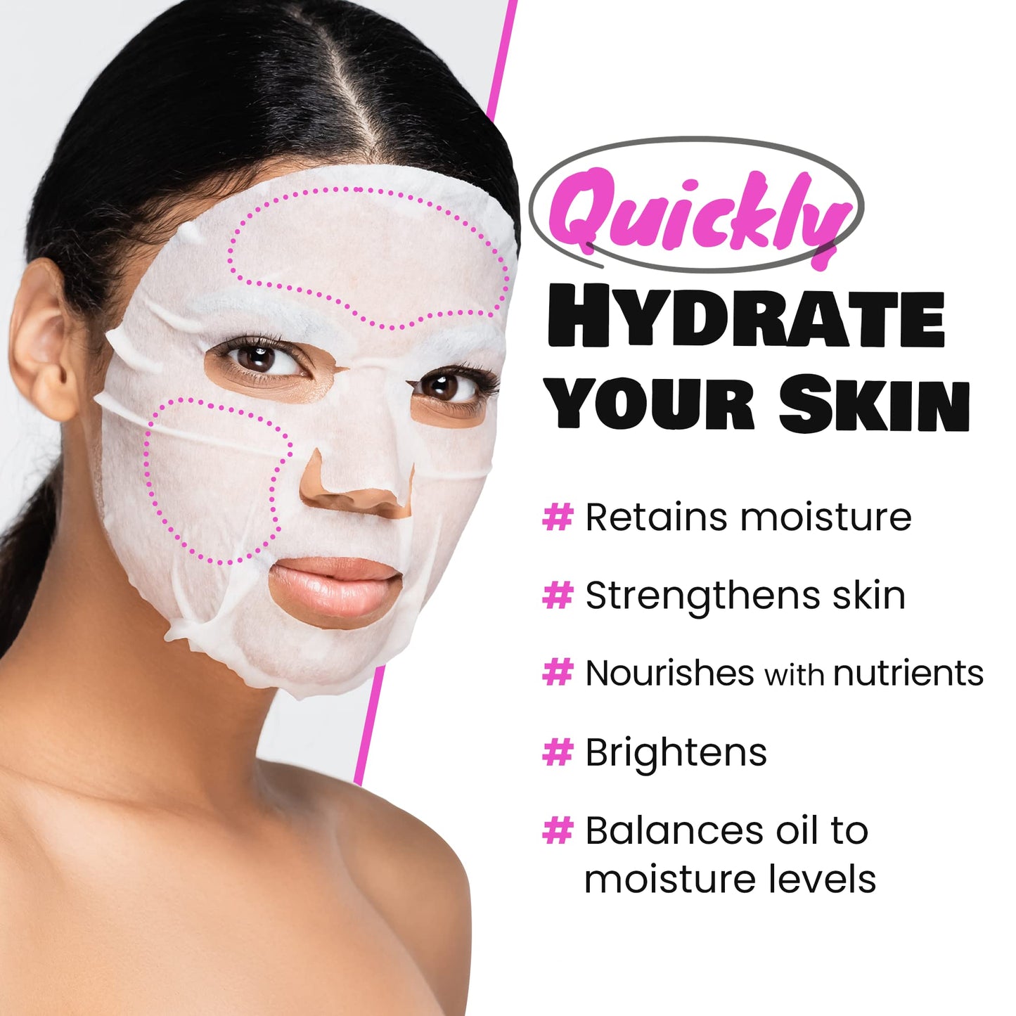 DEWYTREE Pick and Quick Moisture Full Mask 30 Sheets | Korean Collagen Face Mask Skincare Sheets | Hydrating Face Masks w/ Ceramide | Intensely Moisturizing Face Masks Beauty Sheet Set