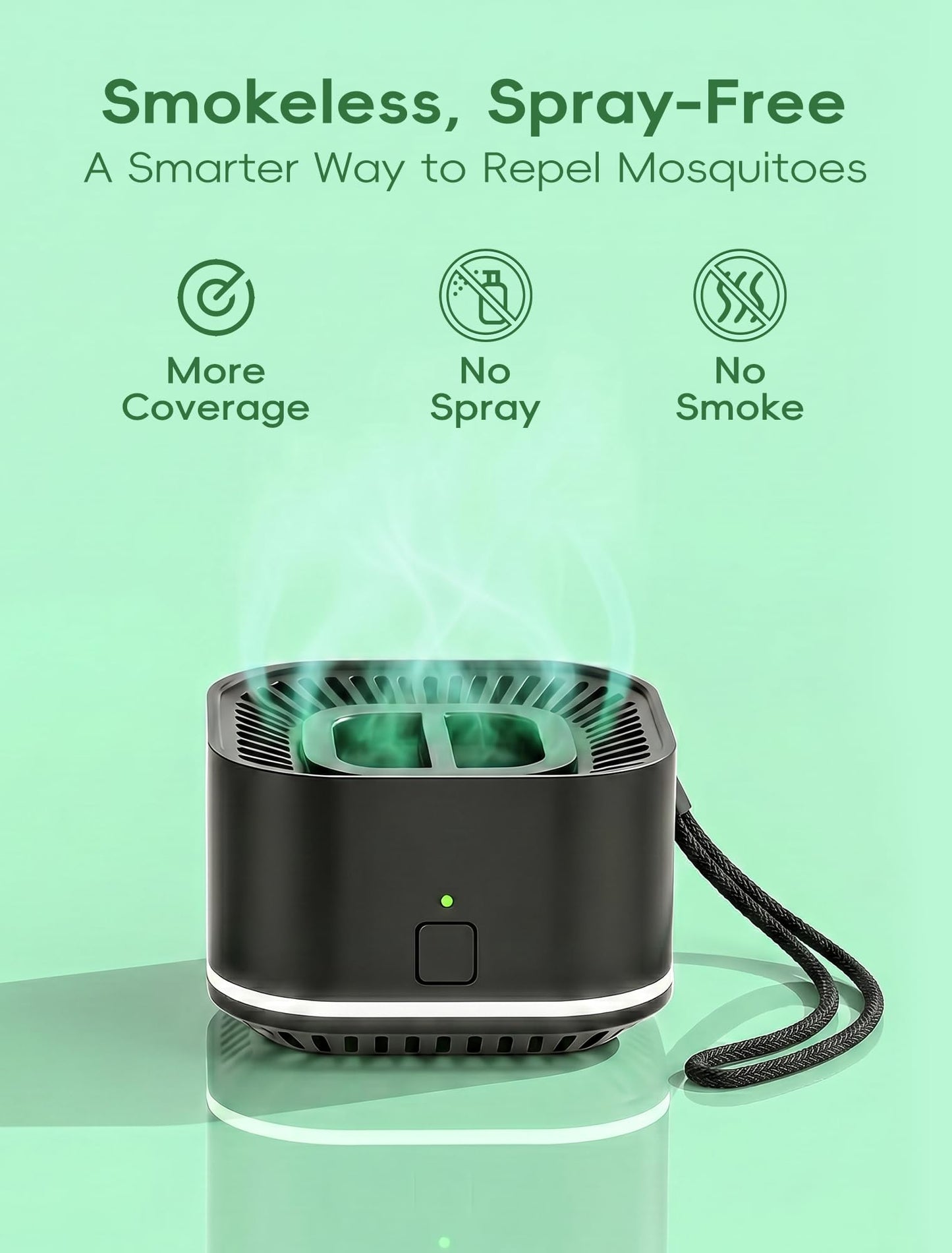 DJROLL Mosquito Repellent, Rechargeable Mosquito Repeller for Outdoor & Indoor, 20 ft Protection Zone, Patio, Camping, Yard & Home, Includes 2 Refills