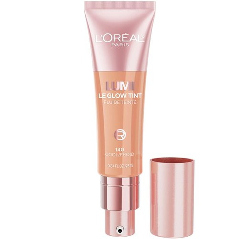 L’Oréal Paris Lumi Le Glow Skin Tint, Lightweight Water-Based Tinted Serum with Foundation-Like Coverage, Glow Illuminator, Cool 140, 0.85 Fl Oz