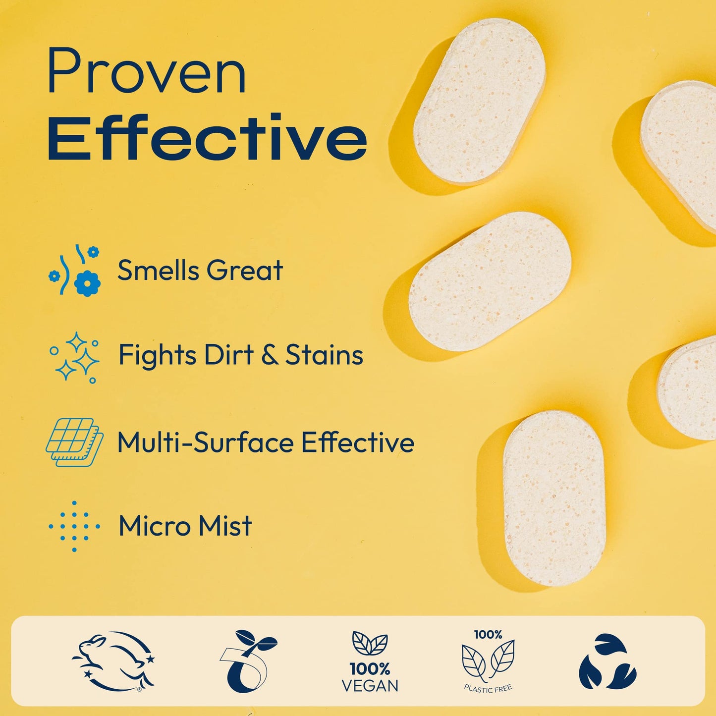 FOMIN Multi Surface Cleaner Refill Tablets (6 Pack) - Lemon Zest - All Purpose Cleaner Refill Tablets, All-In-One Tablet Cleaner For Household & Kitchen Cleaning - Makes 102 fl oz (6 x 17 Fl oz)