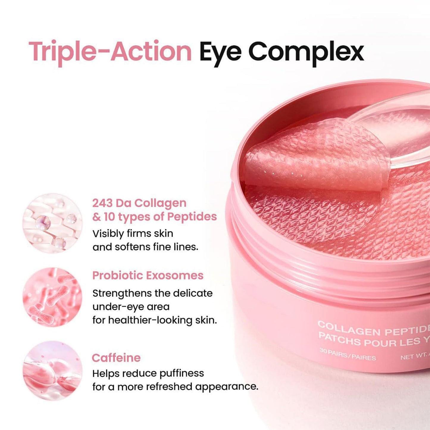 Under Eye Patches Masks-60 PCs for Dark Circles, Puffy Eyes, Fine Lines, Wrinkles, Eye Bags Treatment with Collagen & Hyaluronic Acid - Day & Night Skin Treatment Pads,Moisturizing and Hydrating
