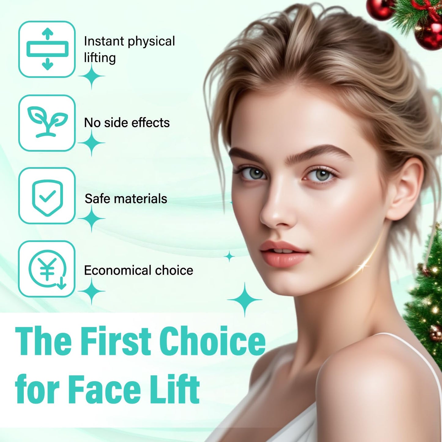 Neck Tape Lifting Invisible, Face Lift Tape Instant Facelift Under Makeup, V Edge Patches Skin Lifter Tapes for Turkey Neck, Loose Sagging Skin, Wrinkle, Jowl, Eye, Double Chin (1 Count (Pack of 196))