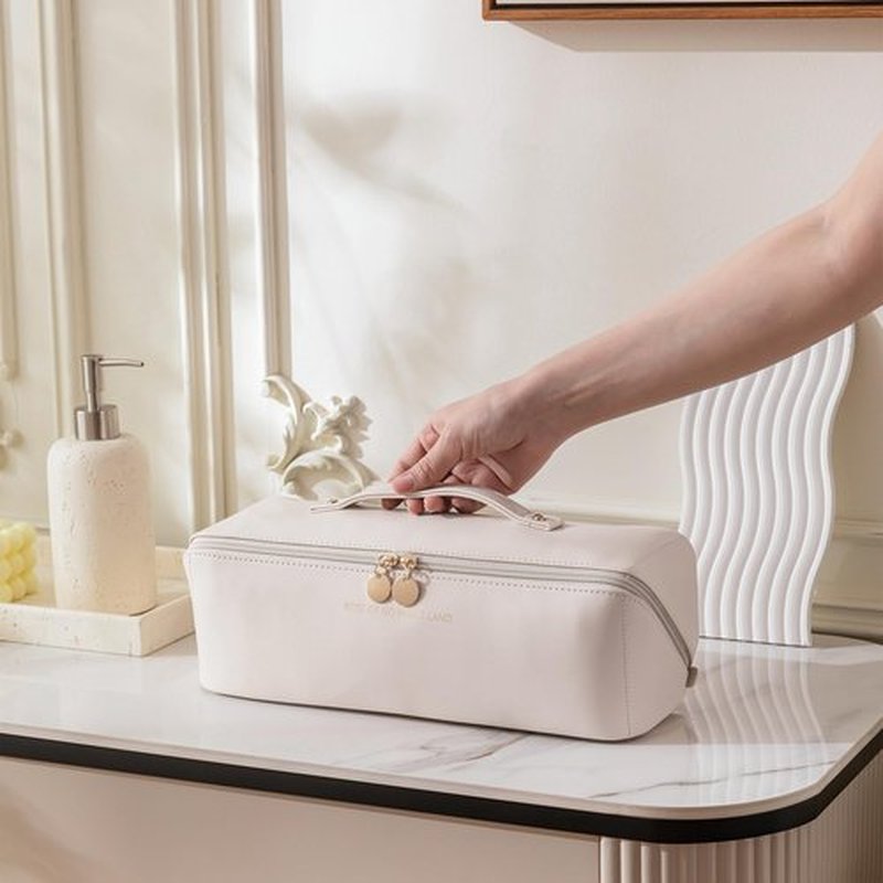 Linpr Travel Storage Bag for Dyson Airwrap Styler/shark flexstyle, Portable Handheld Travel Case, Double Compartments Organizer Bag with Large Opening, Waterproof Hair Dryer Carrying Case (White)