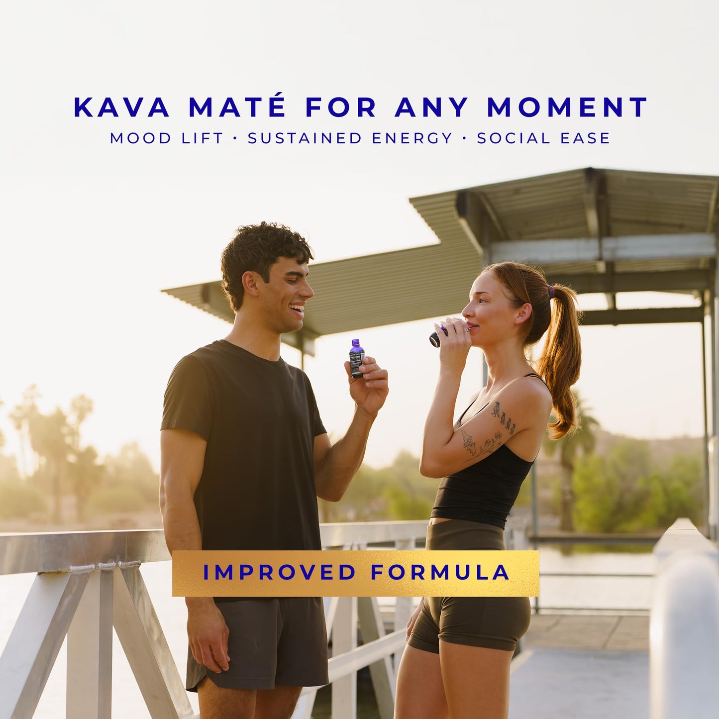 Botanic Tonics feel free Kava Mate - Natural Energy with Kava Root and Yerba Mate - Mood Boost & Sustained Energy - Improved Flavor - Pack of 12 (24 Servings)