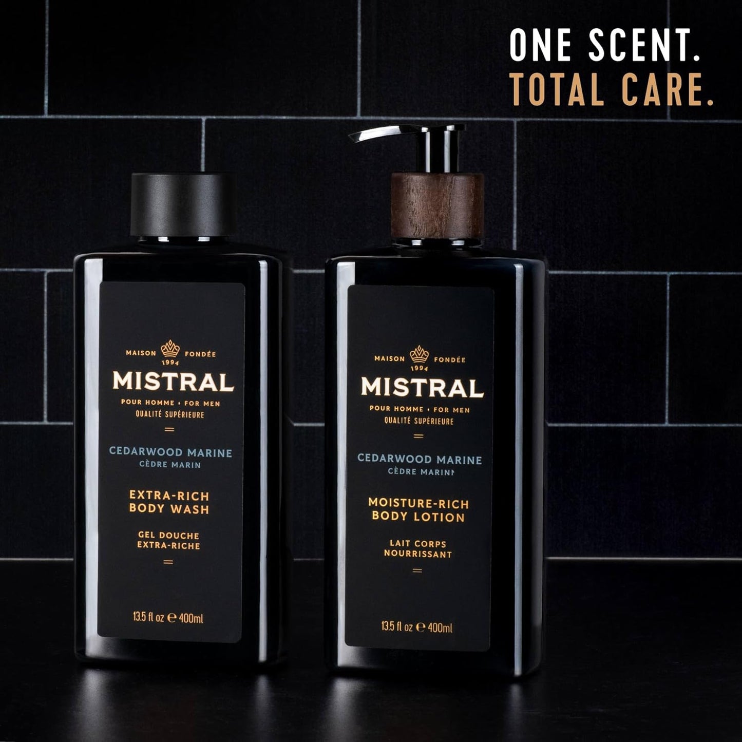 Men's 2-in-1 Body Wash & Shampoo - Black Amber, 13.5 oz | Natural, SLS & Paraben Free