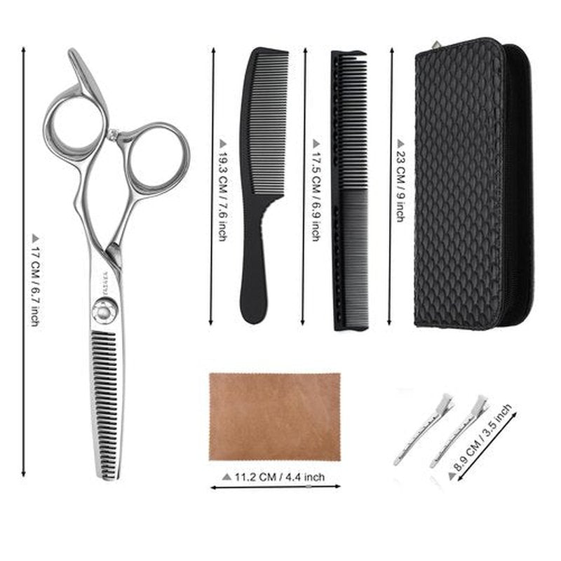 YASAKA 6 Inch Professional Hair Thinning Shears,Hairdressing Scissors, Cobalt Stainless Scissors,Sharp Razor Edge Barber Hair Scissors, Ergonomic Grip Design for Hair Salon Home Use Hair Cutting Kit