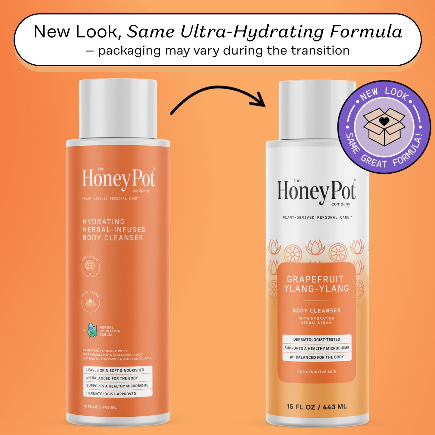 The Honey Pot Company - Body Wash for Women - Grapefruit Ylang Ylang