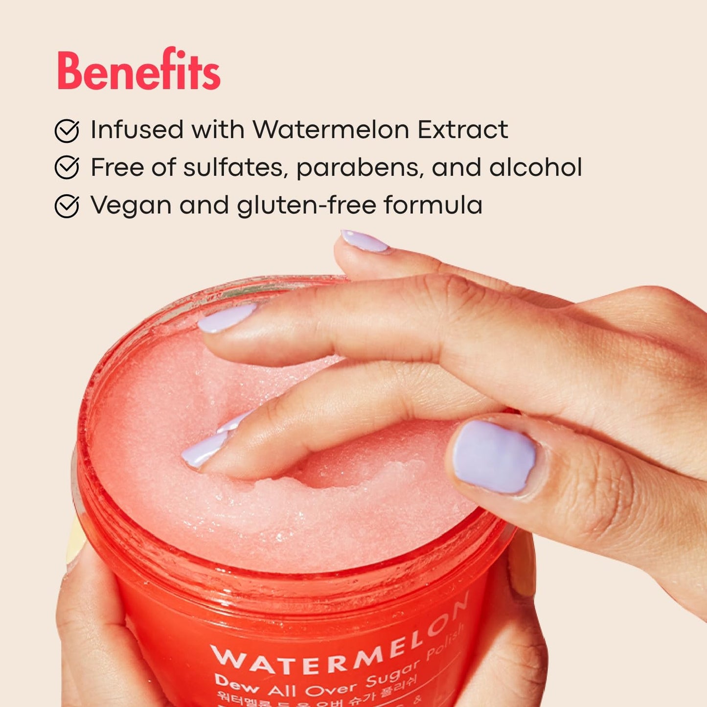 TONYMOLY Watermelon Dew All Over Body Sugar Polish, Hydrating Serum for Glowing Skin, Korean Skincare, Watermelon Extract, Aloe Leaf Extract, & Centella Asiatica, All Skin Types, 10 oz