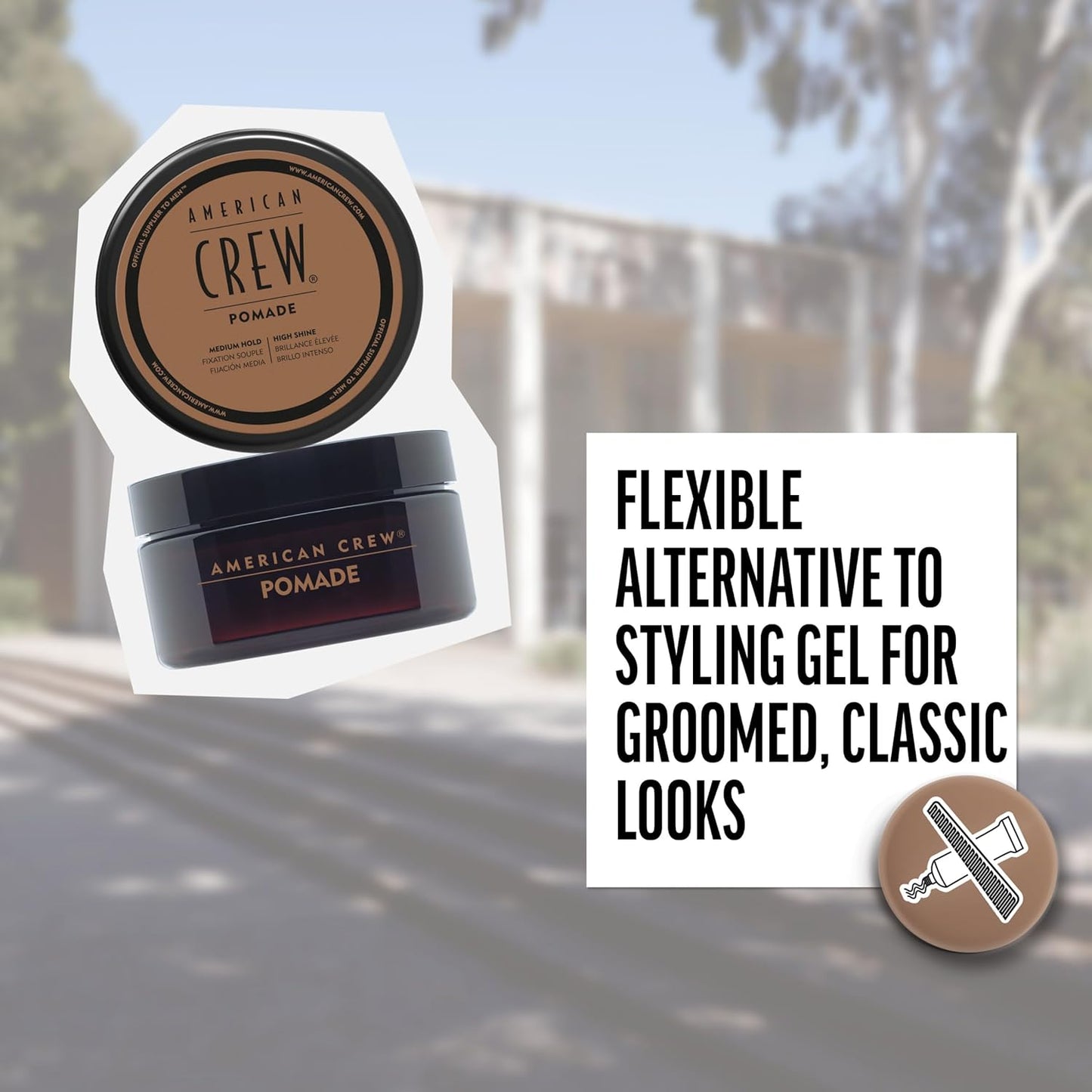American Crew Men's Hair Pomade - Medium Hold, High Shine, Travel Size Duo Set