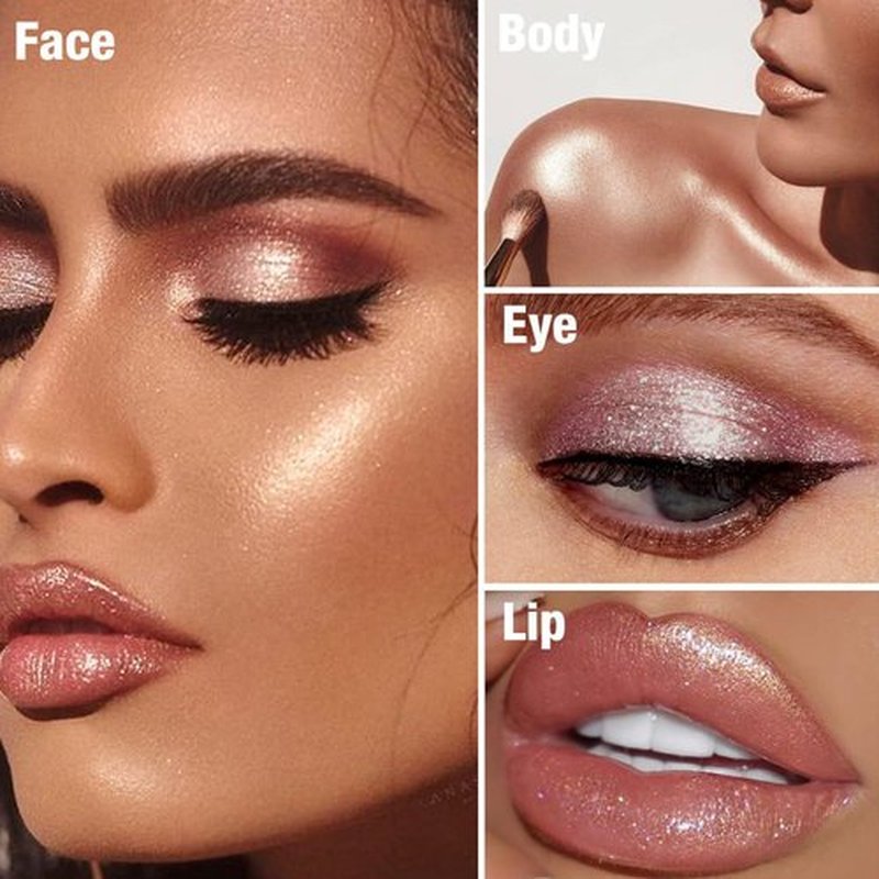 Face Highlighter Palette, High Glossy Face Illuminator Palette, Intensely Pigmented for a High Impact Dewy Finish, Pearl Shimmer Smooth Baked Powder, Lasting Sparkling Highlighter Makeup - PEARL