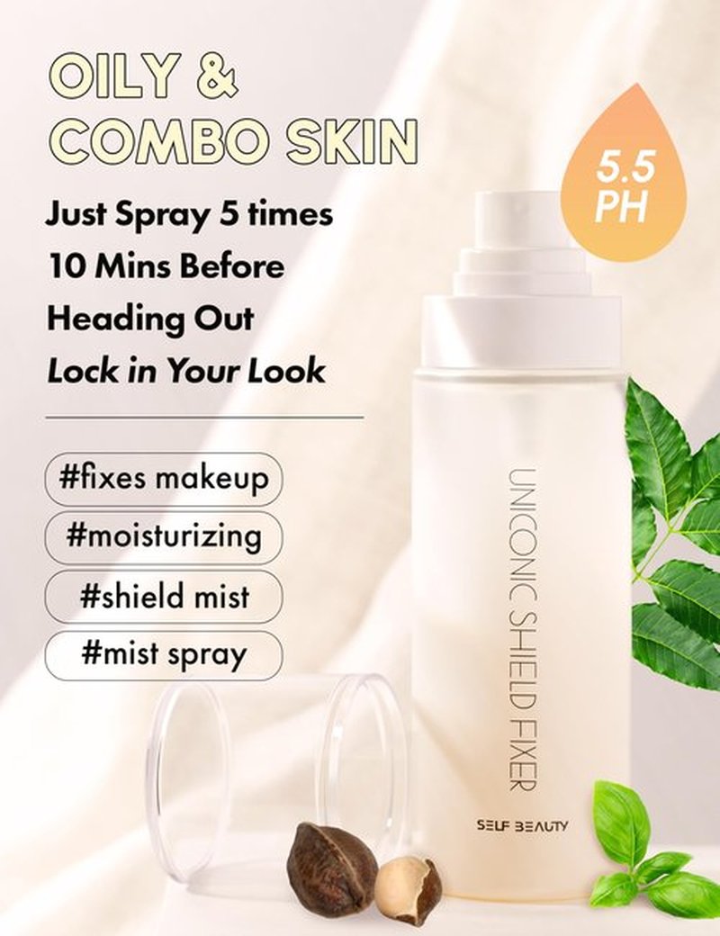 SELF BEAUTY Matte Makeup Setting Spray | Hydrating Matte Makeup Setting Spray | Matte Finish | Long-Lasting Makeup Fixing | Lightweight | Microfine Mist Spray | 3.38fl.oz, 100ml