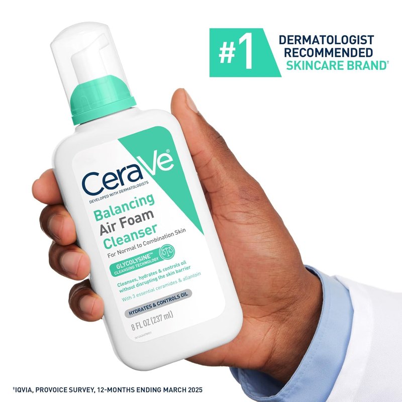 CeraVe Foaming Facial Cleanser for Combination Skin - 8HR Oil Control & 24HR Hydration | 8oz, Fragrance-Free, Non-Comedogenic
