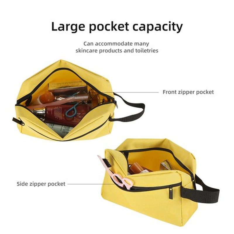 Icramsy Travel Toiletry bag Toiletry bag for women men Hanging toiletry bag Cosmetic bag Travel accessories for Women Men (Yellow)