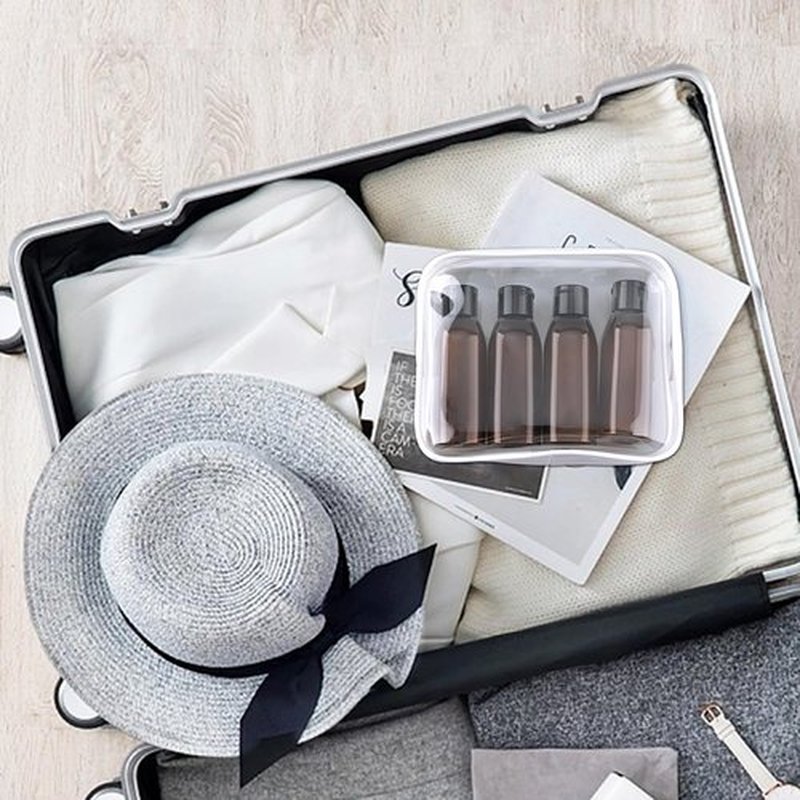 Cosywell Travel Shampoo Bottles 4pcs 3.4oz TSA Approved Travel Size Bottles for Toiletries Leak Proof Empty Lotion Containers with Flip Cap Small Plastic Squeeze Bottles