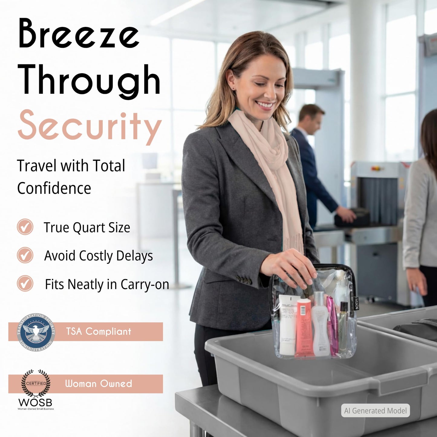 BORSALI TSA Approved Toiletry Bag, 5 Pack Colors
