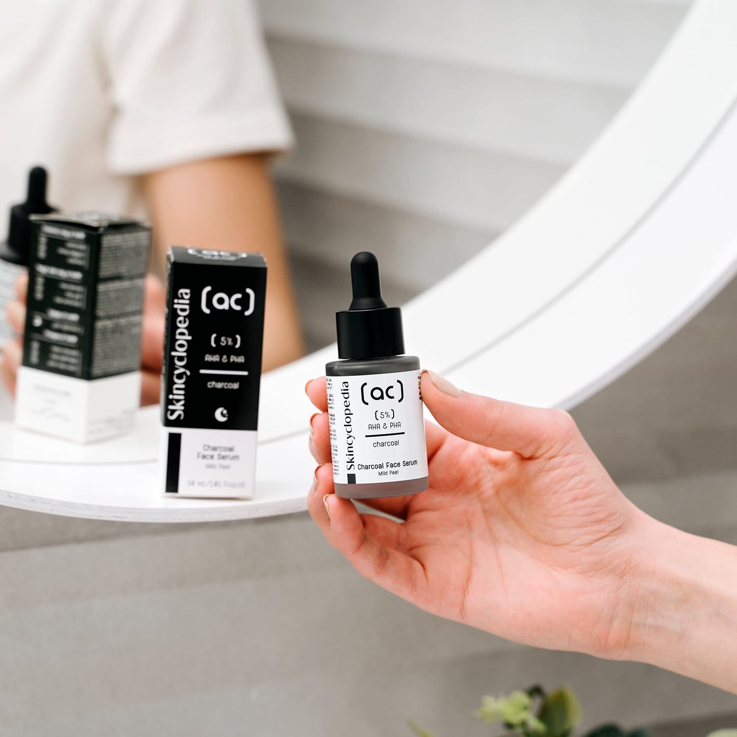 Skincyclopedia Pure AHA & PHA Charcoal Face Peel Serum, High Detox Complex, Anti Aging Intense Hydration, Wrinkle Reducing, Targets Fine Lines, Large Pores & Age Spots. High Detox Peel Exfoliation.
