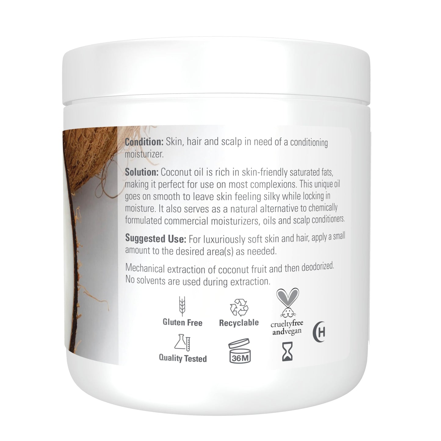 NOW Solutions, Coconut Oil, Naturally Revitalizing for Skin and Hair, Conditioning Moisturizer, 7-Ounce (Pack of 2)