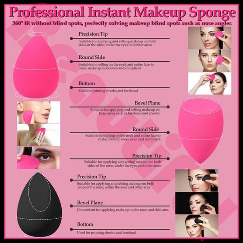 14 Pcs Makeup Sponges,Beauty Sponges Blender with 4 Pcs Powder Puff and 4 Pcs Mini Make up Sponges Valentine's Day Gift,Mother's Day Gift for Women Liquid,Foundation,Powder,Concealer(Black,Hot pink)