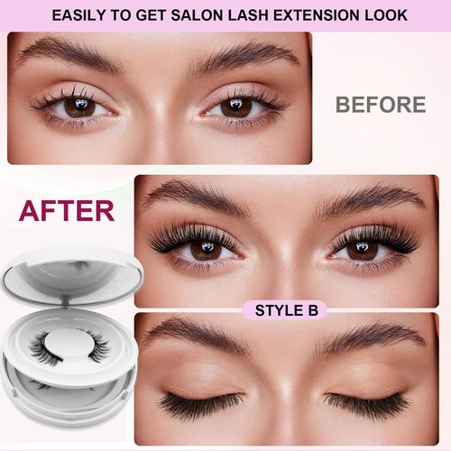 Magnetic Eyelashes with Applicator,Krafty Magnetic Eyelashes,Magnetic Eyelashes,Magnetic Eyelashes Natural Look（Natural+Simple+Devil）