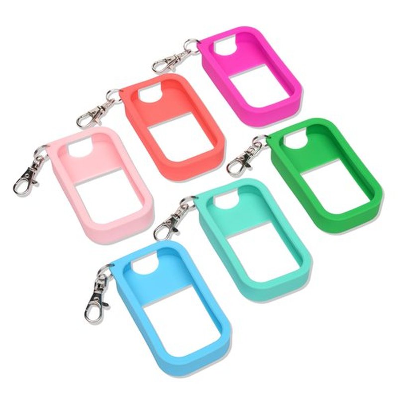 Paradise Curated Silicone Case Compatible with Touchland Hand Sanitizer Spray, Power Mist and Glow Mist 1 fl oz - 6 Pack Multi-Color