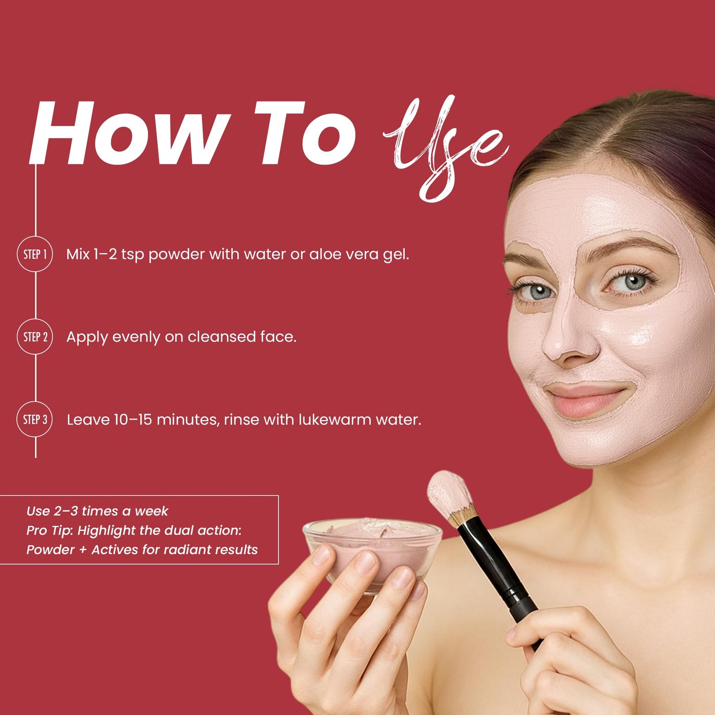 minature Rose Clay Clarifying Powder Face Mask – |Salicylic Acid, Green Tea, Peptides, Allantoin Deep Pore Detox & Gentle Sebum Control | (100 g)(3.5Oz)