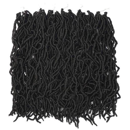 Youngther 22 inch New Faux Locs Crochet Hair 6 Packs Most Natural New Soft Locs Crochet Hair Curly Wavy Synthetic Hair Hair Extensions (22inch-1B#)