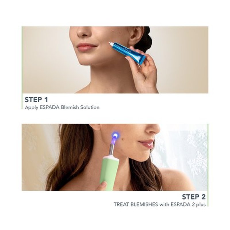 FOREO ESPADA 2 plus Precise Targeting - Skin Care Device for Blemish Treatment - Medical-grade Silicone - Scar & Spot Treatment for Face - Clear Skin – Pistachio
