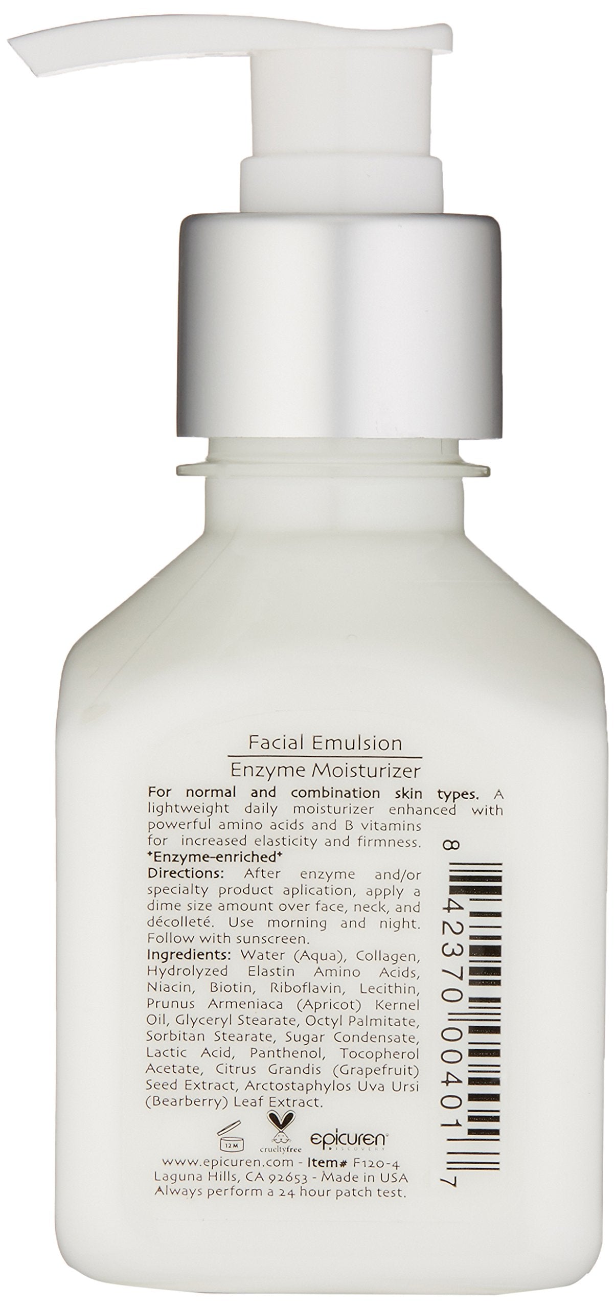 Epicuren Discovery Facial Emulsion Enzyme Moisturizer, 4 oz.