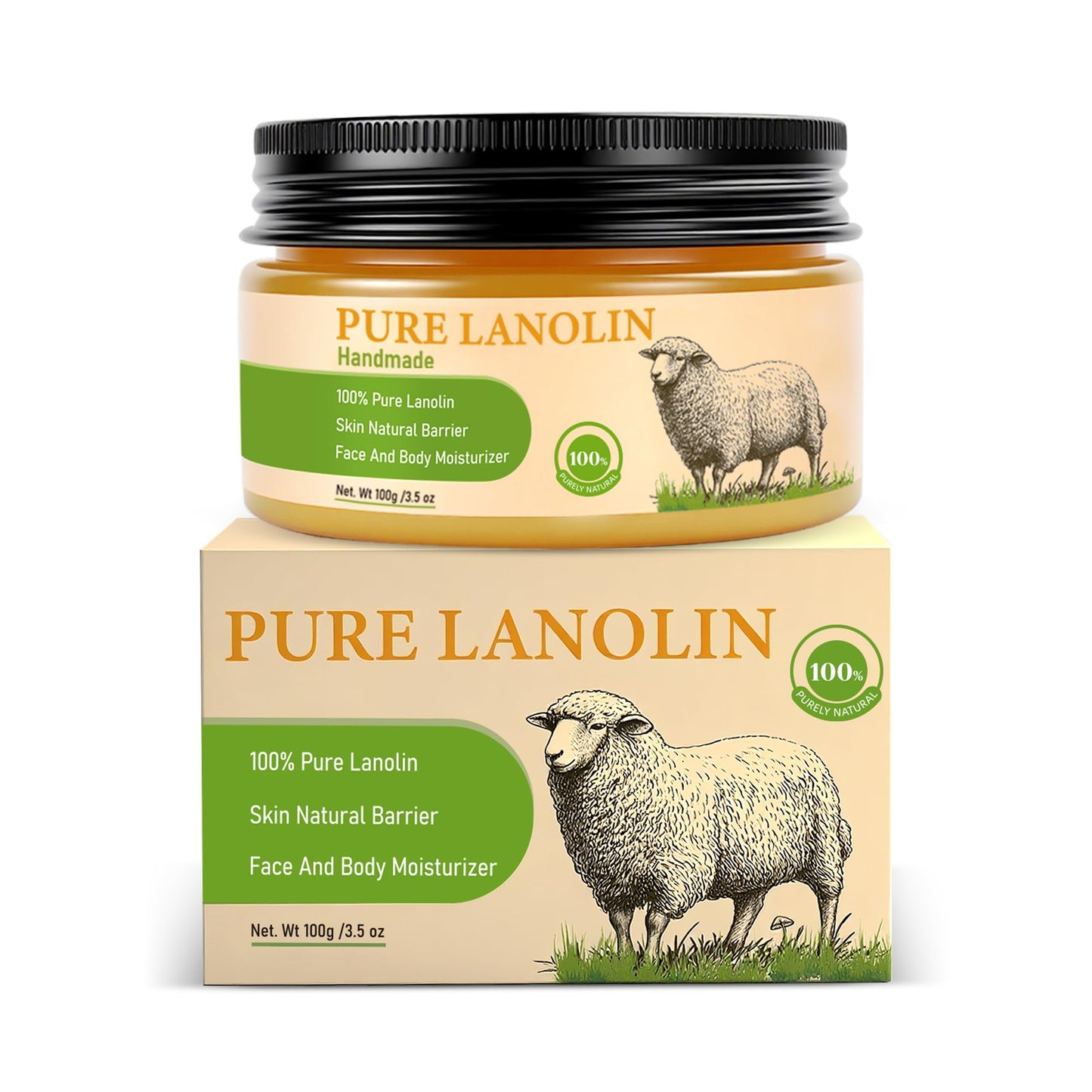 YURHERSU Pure Lanolin Face Balm, Skin Moisturizing Cream, Firming Soothing Improving Skin Creating Protective Film Anti-wrinkle, Daily Moisturizer Face Cream Fights Dry Skin For SkinCare