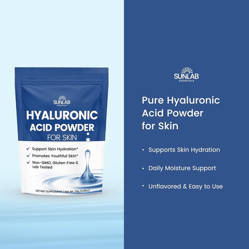 Hyaluronic Acid Powder for Skin | Cosmetic Grade, Low Molecular Weight - 25g for DIY Serums & Deep Hydration