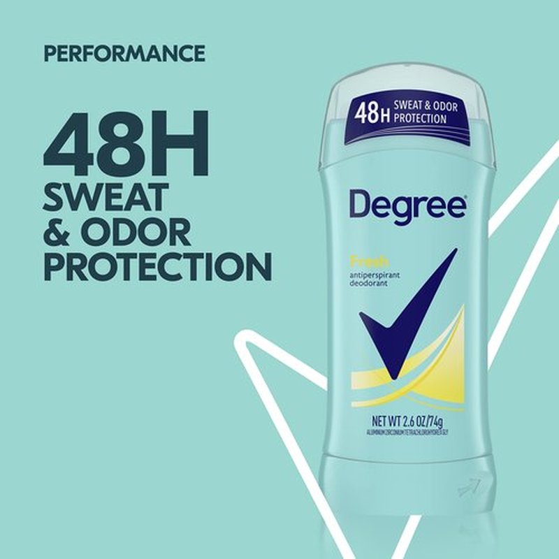 Degree Antiperspirant Deodorant Fresh Energy Pack of 6 48-Hour Sweat and Odor Protection Antiperspirant For Women 2.6 oz