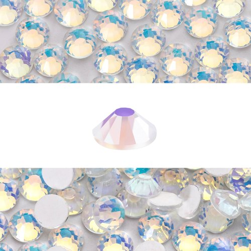 Novani 3000 Pieces Flatback Rhinestones Glass Round Gems F-White Crystals for Nail Art DIY Crafts Clothes Shoes,SS6,1.9-2.0mm