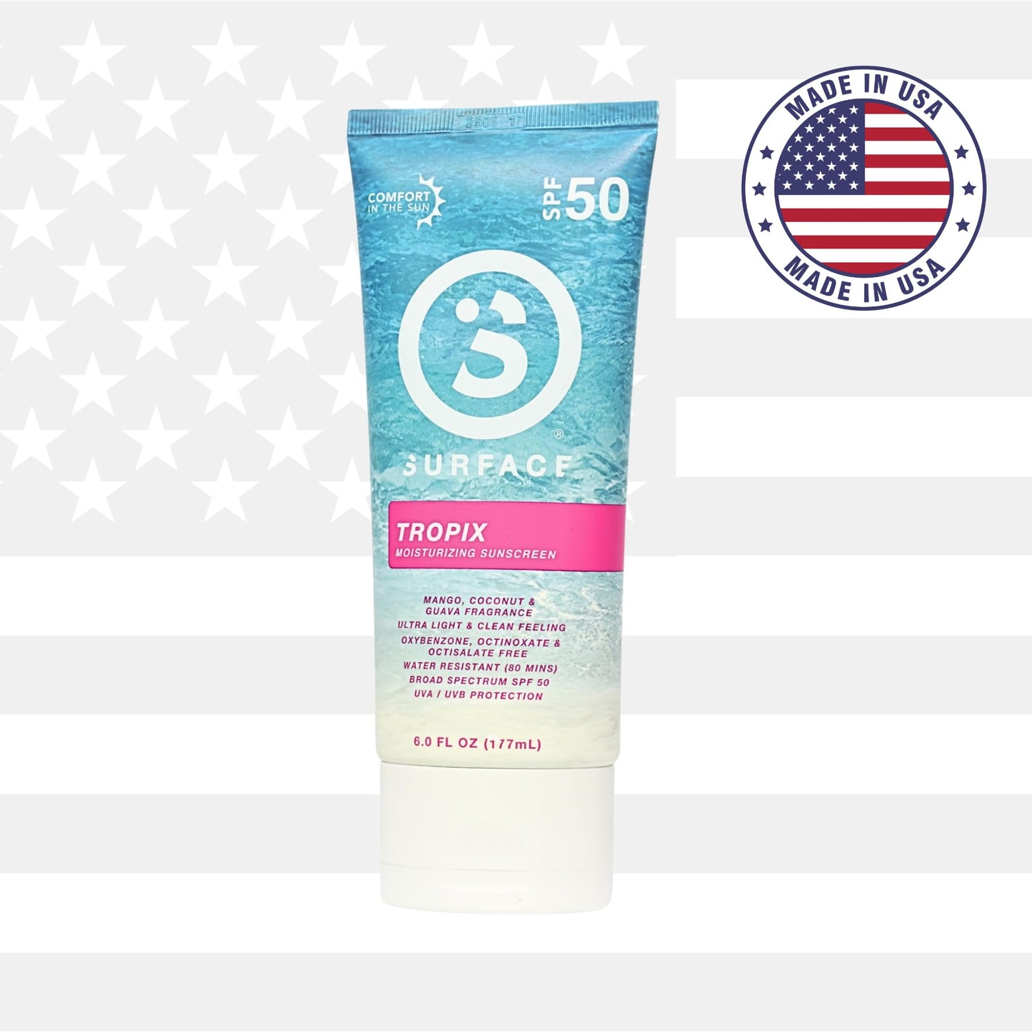 Surface TROPIX Sheer Touch Sunscreen Lotion-Oxybenzone, Octinoxate & Octisalate FREE - Hawaii 104 Reef Act Compliant – Water Resistant UVA/UVB Protection - 6oz - SPF 50-2 Count