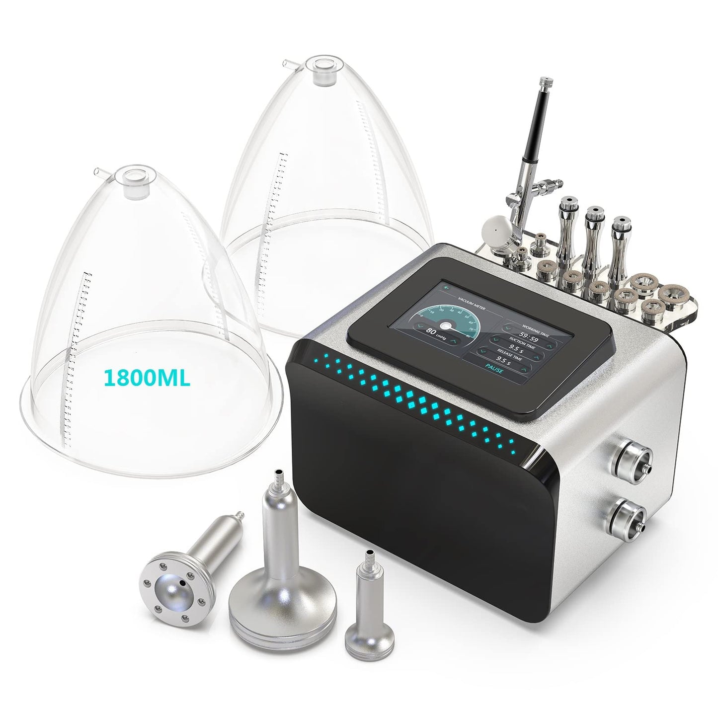 Beauty Star Upgraded Cupping Therapy Machine for GuaSha, Color Touch Operation Screen Cupping Set, Professional Massage 0-60 cmHg Machine with 24 Pcs Suction Cups and 3 Pumps