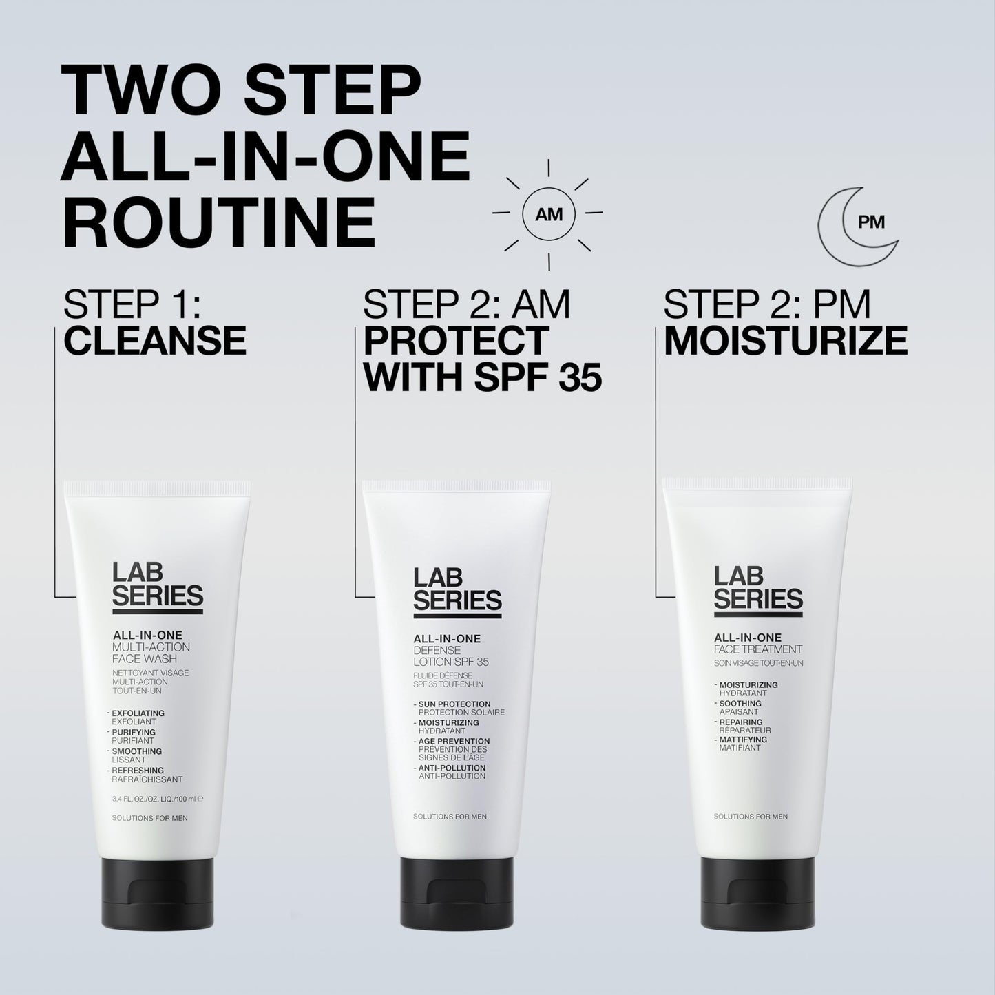 Lab Series Men's All-In-One Multi-Action Face Wash - Face Scrub - Cleanse and Purify Skin - Skin Care for Men, 3.4 Fl Oz