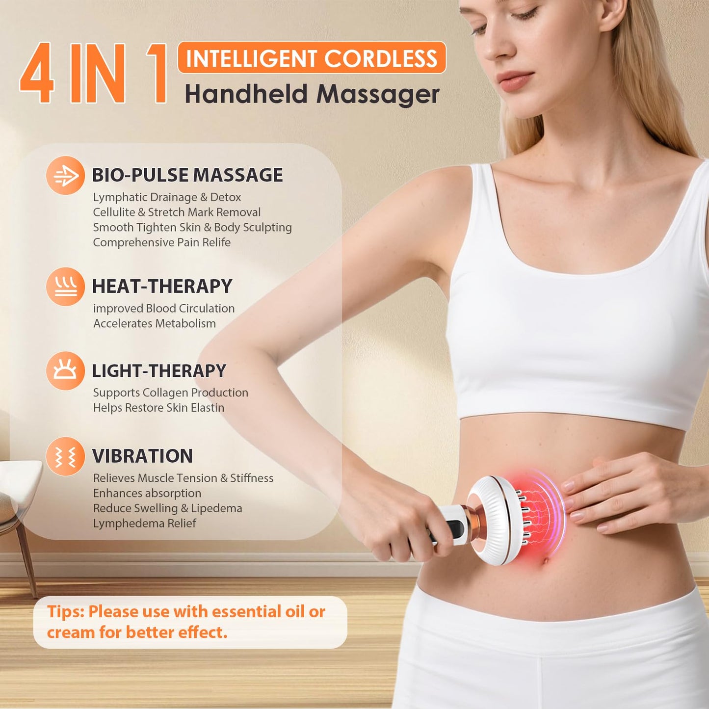 4-in-1 Lymphatic Drainage Massager Anti Cellulite Body Sculpting Device