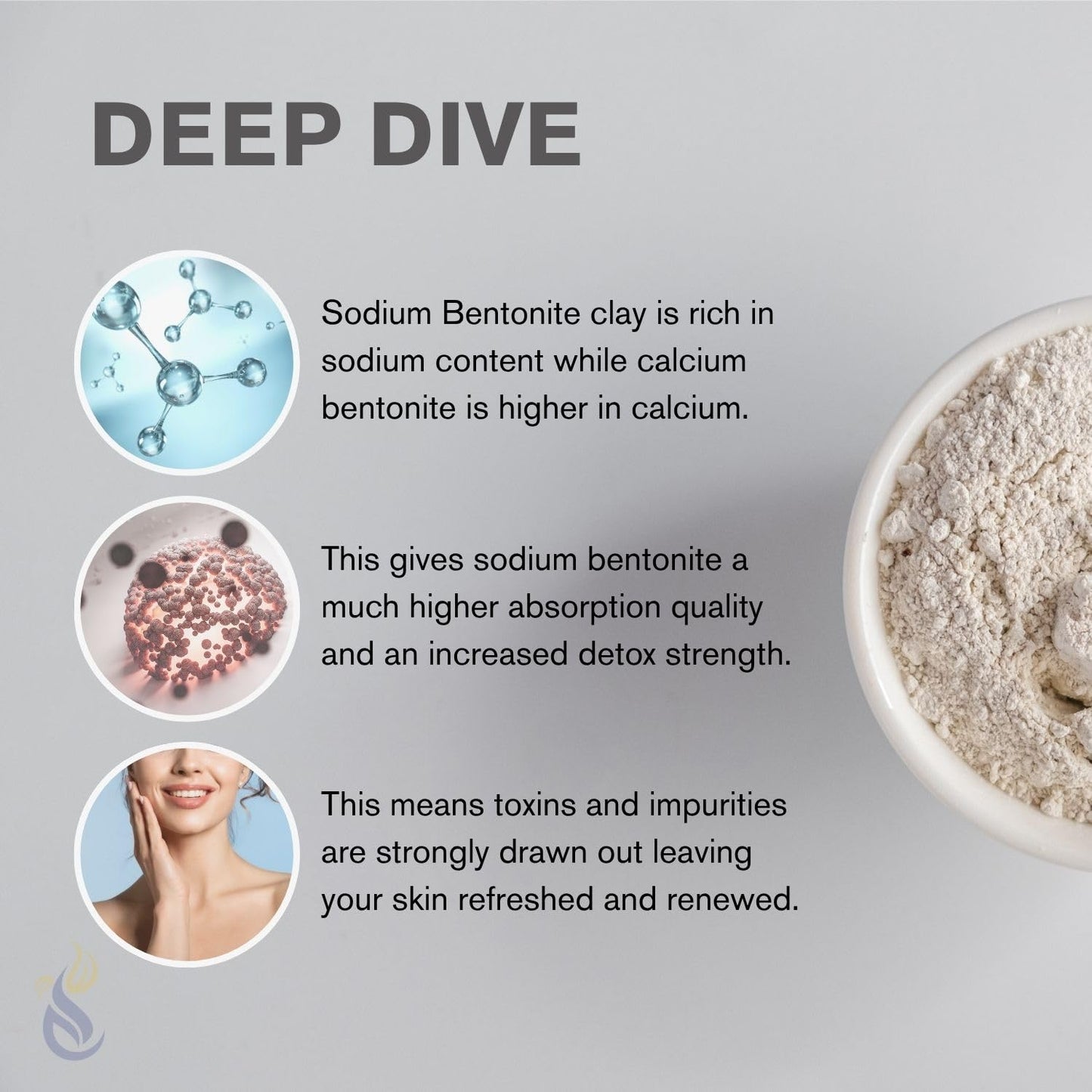 ClearLee Bentonite Clay Cosmetic Grade Powder - 100% Pure Natural Powder - Indian Clay - Great For Skin Detox, Rejuvenation, and More - Heal Damaged Skin - DIY Clay Face Mask (1 LB)