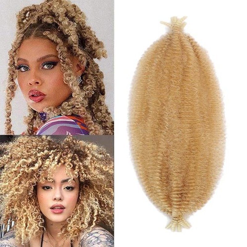 14 Inch Marley Twist Braiding Hair 7 Packs Pre Separated Springy Afro Twist Hair Pre Fluffed Kinky Twist Hair for Braids Marley Crochet Hair Extensions (27/613)