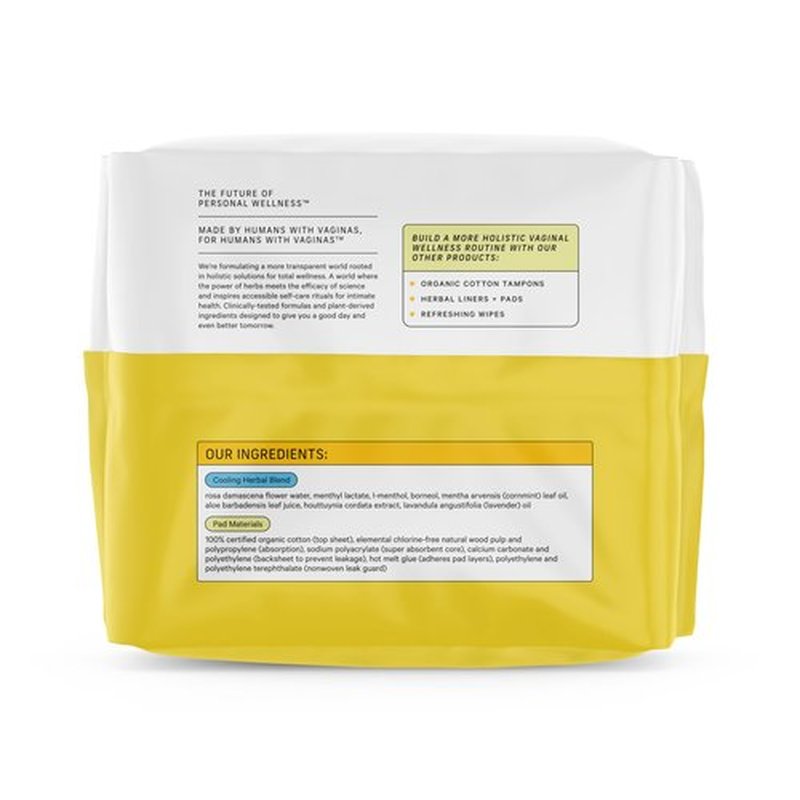 The Honey Pot Company - 64ct - Herbal Pads for Women - Heavy Flow w/Wings - Infused w/Essential Oils for Cooling Effect & Organic Cotton Cover - Sanitary Pads for Women - Feminine Care