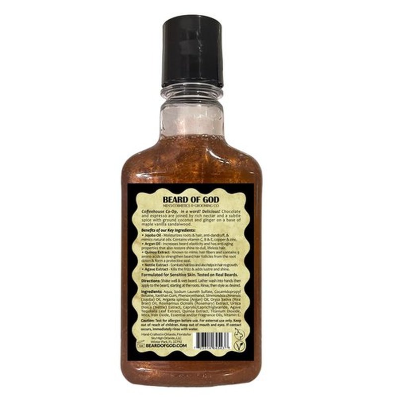 Titanium Shimmer Beard Wash Shampoo Soap, Moisturizes, Nourishes & Repairs - Handcrafted & Made in USA (Coffeehouse Co-Op)